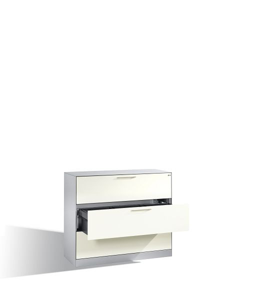 C+P hangarchiefkast Asisto, H1010xB1200xD435mm, kleur: verkeerswit, beugelgreep, 146041-313 S10087
