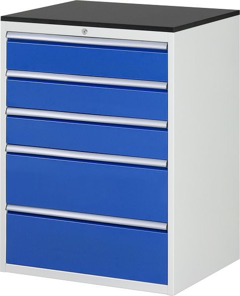 RAU ladekast serie 7000, B770xD650xH1030mm, laden: 3xH150, 2xH240mm, werkblad melaminehars gecoat, 03-XL7.4A-M.11