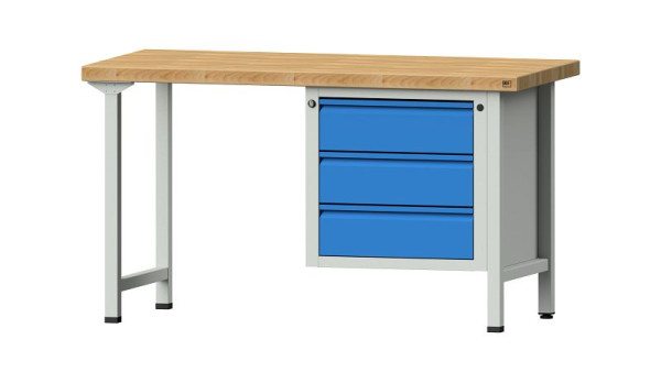 ANKE werkbanken combinatie werkbank, model 706 E, 1500 x 700 x 850 mm, RAL 7035/5012, BMP 50 mm, 510.517