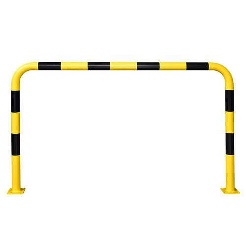 Moravia stootbeschermingsbeugel, voor pluggen, thermisch verzinkt, geel, gecoat, zwarte strepen, Ø: 76 mm, B 2000, 311040