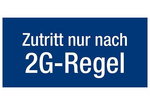 DENIOS bord "Toegang alleen volgens 2G-regel", folie, zelfklevend, 297 x 148 mm, verpakking van 10, 285192