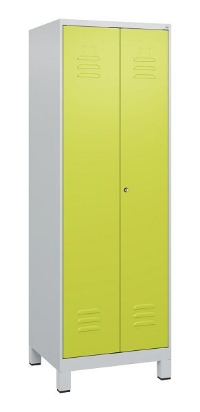 C+P luierkluis Classic PLUS, dubbele locker, voeten, 2 vakken, 1800x600x500mm, 7035/0024, cilinderslot, 0800127-20P S10025