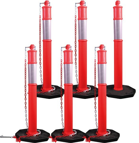 Kunzer afzetpaalset met 6 palen compleet en 5 stuks kunststof ketting, 7APS06