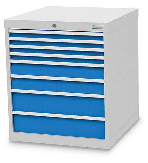 Bedrunka + Hirth ladekast, diepte 736 mm, R 24-24, aantal lades: 8, 705 x 736 x 819 mm, paneelhoogte in mm: 4x50, 2x100, 2x150, 780 / 4220V10