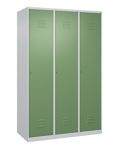 C+P luierkluis Classic PLUS met middenwand, 3 vakken, 1850x1200x500mm, 7035/6011, cilindersloten, 080000-32F S10027