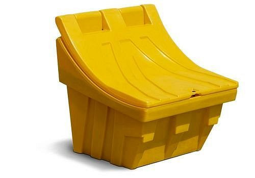 DENIOS Streugutbehälter CS 100 aus Polyethylen (PE), stapelbar, 100 Liter Volumen, gelb, 128-303
