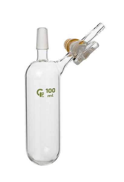 Rettberg Schlenk tube, 250 ml, kern NS 14.5/23, zijglas kraan 2,5 mm en olijf 9 mm, 134029336