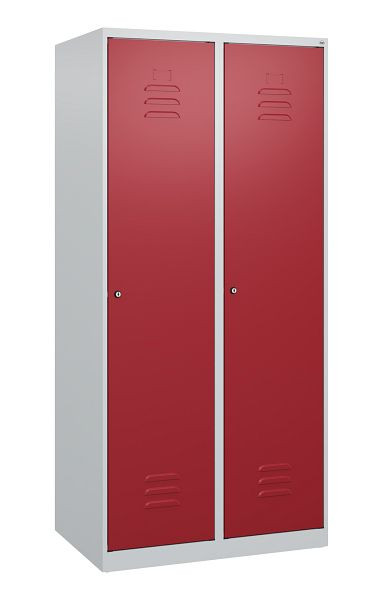 C+P luierkluis Classic PLUS met middenwand, 2 vakken, 1700x800x500mm, 7035/3003, cilindersloten, 0800007-22F S10014