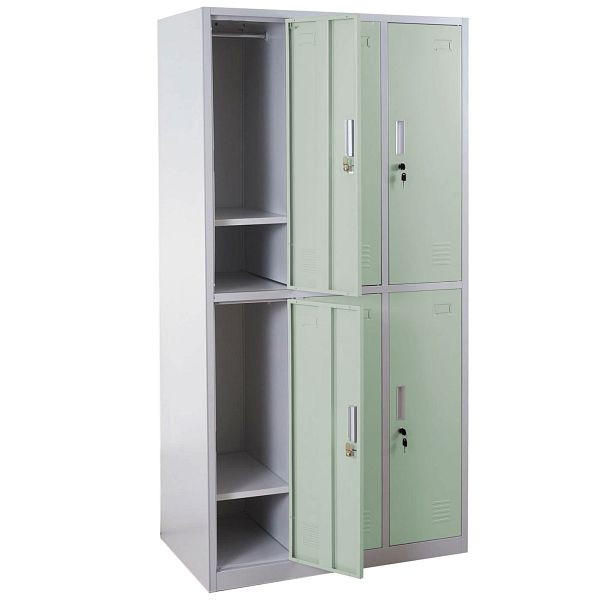 Mendler locker Boston T829, lockerkast waardevolle spullen locker, metaal 6 vakken, groen, 54030