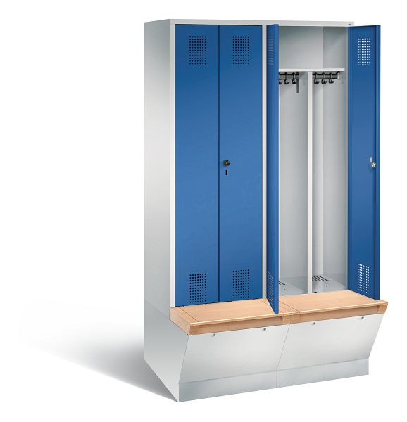 C+P zwart wit kastje Evolo, H2090xW1190xD815mm, kleur: lichtgrijs / gentiaanblauw, 48056-40 S10232
