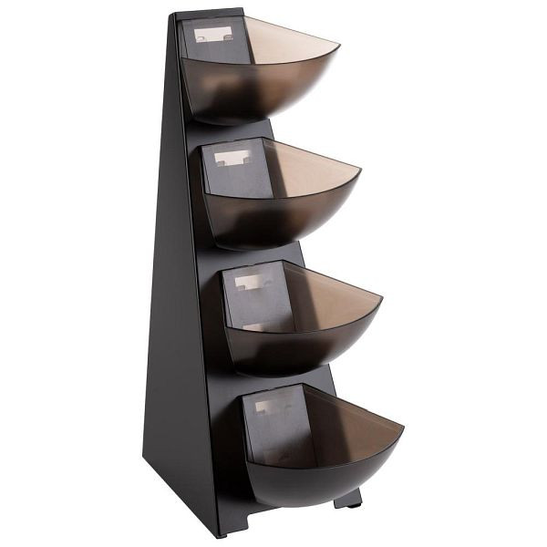 APS Multi-Rack, keukenrek, frame van RVS 18/0, kunststof goot, portiedispenser, volume per goot 1 liter inhoud, 4 niveaus, 11414