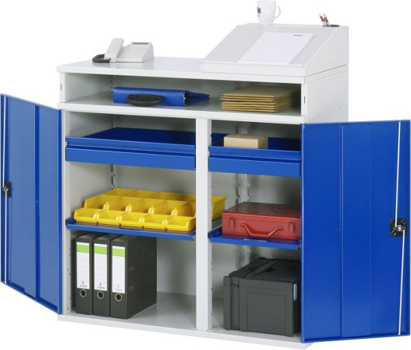 RAU zijkast sta bureau, opbergvak, 2x binnenlade, 1100x1060/1220x520 mm, 07-1100T-M08.11