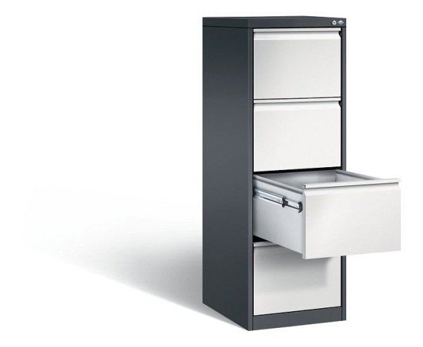 C+P hangarchiefkast Acurado, H1357xB433xD590mm, kleur: zwartgrijs/lichtgrijs, handgreep, 12434-311 S10006