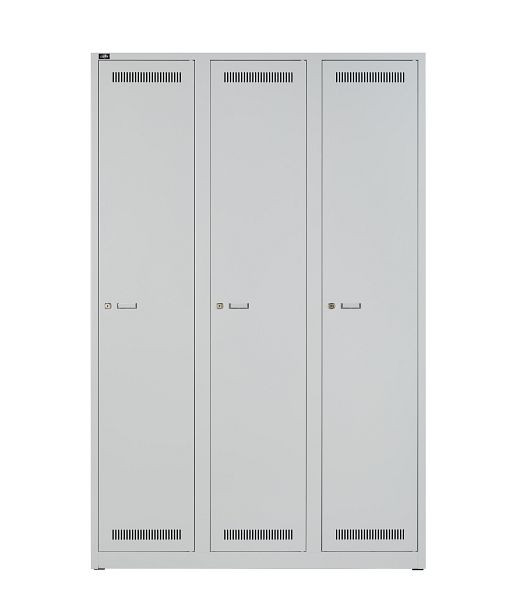 Bisley LIGHT kledingkast 3 vakken 400, lichtgrijs, GL12T1245
