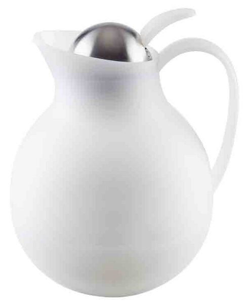APS isoleerkan -ECONOMY-, Ø 16 cm, hoogte: 20 cm, 1 liter, polypropyleen, glas, roestvrij staal, dubbelwandig, wit, eenhandsautomaat, 10913