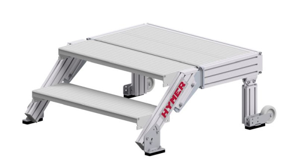 HYMER-trapplatform volgens DIN EN 14183, tredebreedte 800 mm, 2 treden, stahoogte 0,40 m, 68840802