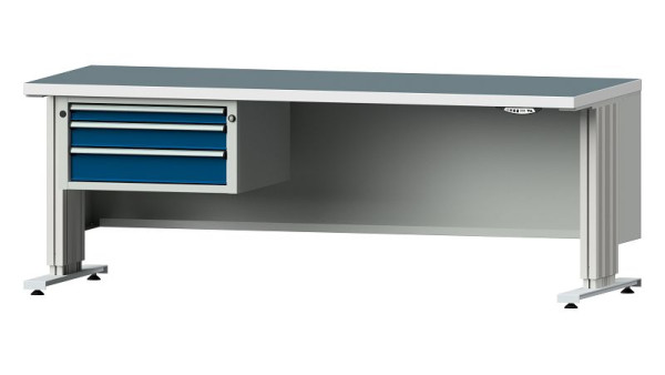 ANKE werkbanken werktafel LIFT met onderstel, model 522 VL, 2000 x 800 x 740-1140 mm, RAL 7035/5010, KSP 40 mm, 405.341