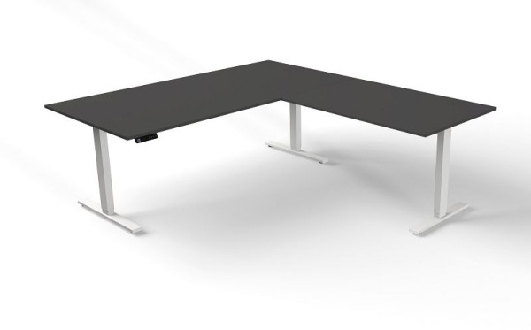 Kerkmann zit-statafel B 2000 x D 1000 mm met aanbouwelement, elektrisch in hoogte verstelbaar van 720-1200 mm, Move 3, kleur: antraciet, 10382713