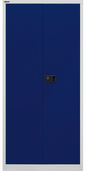Bisley universele draaideurkast, 4 planken, 5 OH, romp lichtgrijs, fronten oxford blauw, E782A04505