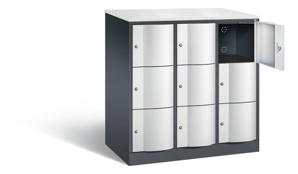 C+P XL lockerkast Resisto, H1255xB1148xD640mm, kleur: zwartgrijs/lichtgrijs, 8573-373 S10133