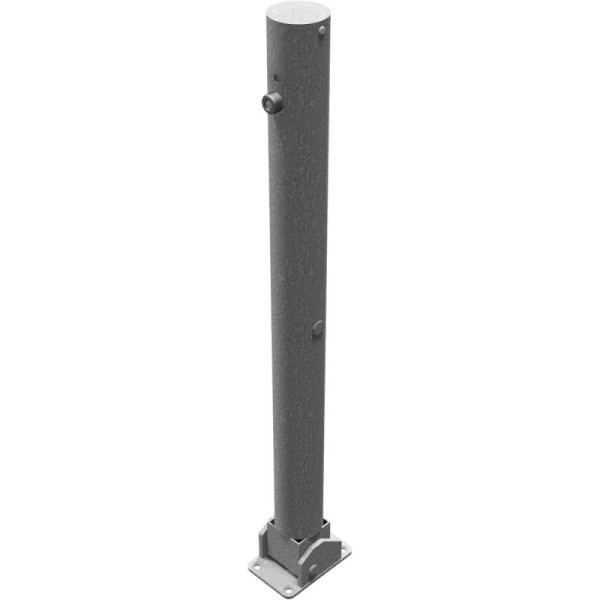 Stone HGS afzetpaal -Bollard- Ø 76 mm, verschillende vergrendeling, bovensluiting, voor pluggen, zonder verf, zonder oogjes, 476uz