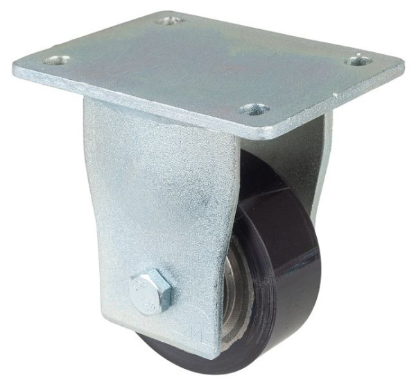 BS Rollen Zwaarlastwiel, bokwiel, wielbreedte 40 mm, wiel-Ø 100 mm, draagvermogen 290 kg, polyurethaan gegoten 78 Shore A, gegoten, kogellager, RR110.C11.101