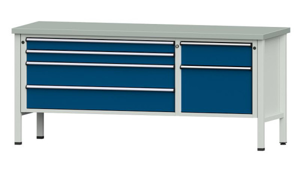 ANKE werkbanken kistwerkbank, model 286 V, 2000 x 700 x 890 mm, RAL 7035/5010, ZBP 40 mm, 304.609