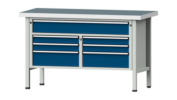 ANKE werkbanken kistwerkbank, model 258 V, 1500 x 700 x 900 mm, RAL 7035/5010, UBP 50 mm, 304.139