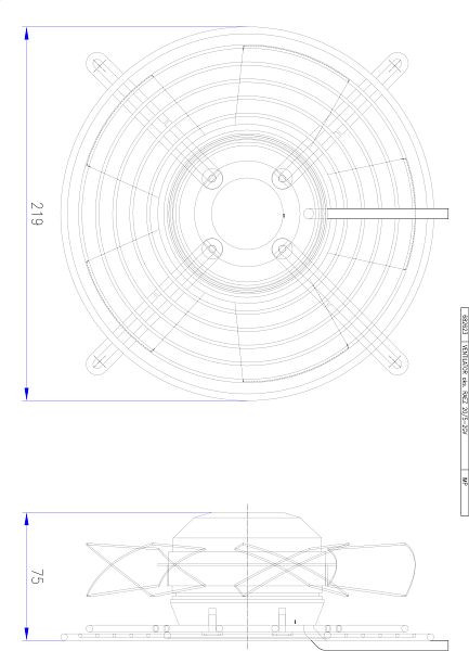 ELMAG ventilator voor DIGI-MIG 250/300/350/400 DG/DW serie, 230V, 64W, 2600 rpm (thermisch geregeld), 9504172