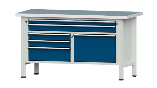 ANKE werkbanken kistwerkbank, model 257 V, 1500 x 700 x 840 mm, RAL 7035/5010, UBP 40 mm, 304.120