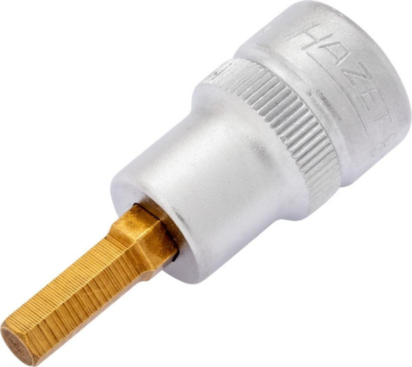 Hazet schroevendraaierdop, hol vierkant 10 mm, binnenzeskant profiel, 5 mm, extra kort met karteling, 8801K-5