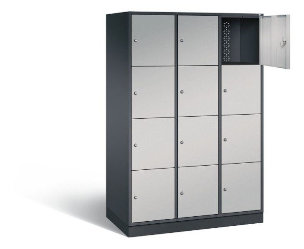 C+P XL lockerkast Intro, H1950xW1220xD590mm, kleur: zwart-grijs/wit aluminium, 8470-303 S10081