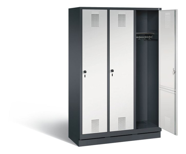 C+P garderobe Evolo, H1800xB1200xD500mm, kleur: zwartgrijs / lichtgrijs, 48020-32 S10023