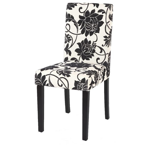 Mendler set van 2 eetkamerstoelen, keukenstoelen, Littau, textiel, jacquard, donkere poten, 18715