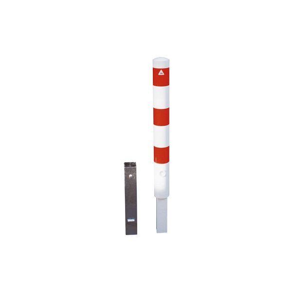 Schake afzetpaal type 40151ZB -afneembaar-, Ø 152mm, met profielcilinder, thermisch verzinkt, wit/rood, 40151ZB