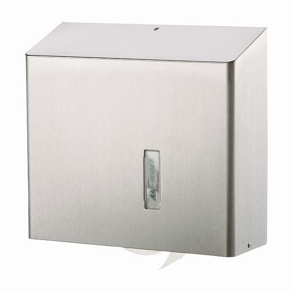 Air Wolf toiletpapierdispenser, Omega-serie, H x B x D: 350 x 377 x 133 mm, gecoat roestvrij staal, 29-036