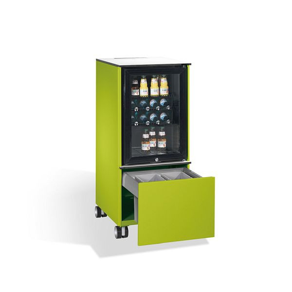 C+P koelkast-Caddy Asisto, H1157xB500xD600mm, kleur: virid green / virid green, stuur, 54780-010 S10021