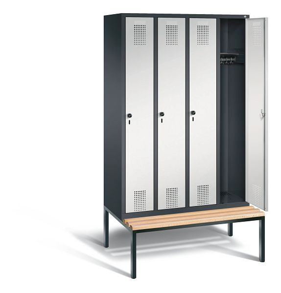 C+P Evolo kleerkast, H2090xW1190xD815mm, kleur: zwartgrijs/lichtgrijs, 48050-40 S10108