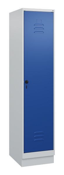 C+P luierkluis Classic PLUS met middenwand, bodem, 1800x400x500mm, 7035/5010, veiligheidsdraaigrendel, 0800207-12F S10003