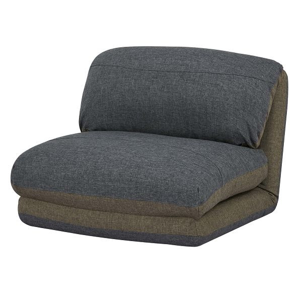 Mendler HWC-E68 fauteuilbed, slaapbank, functionele fauteuil, opklapbare fauteuil, relaxfauteuil, stof/textiel, kaki/donkergrijs, 68529