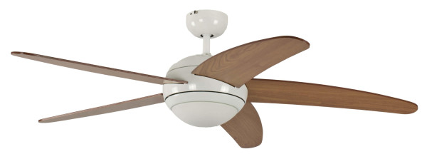 Pepeo Deckenventilator Melton Weiß / Ahorn 132 cm mit Beleuchtung und Fernbedienung, 1341201033v2