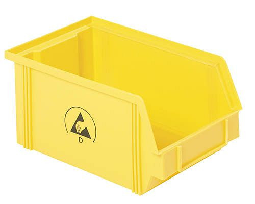 Bedrunka + Hirth IDP-STAT® opbergdozen - geleidend, geel, afmetingen in mm (BxDxH): 145 x 235 x 125, 27 stuks, E5321.Y.4