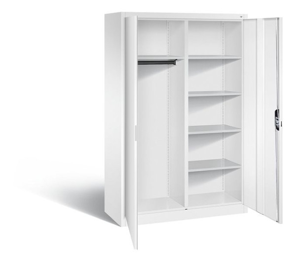 C+P archief/garderobekast Acurado, H1950xB1200xD500mm, kleur: verkeerswit, verzonken handgreep, 9480-30 S10047