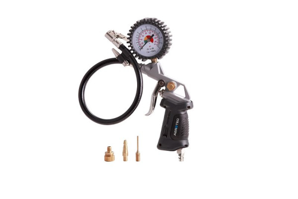 AEROTEC bandenpomp luchtdrukmeter PSI 30 cm slang, luchtverbruik: 100 l/min, 200541