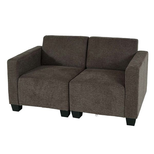 Mendler Modular 2-zitsbank Couch Lyon, stof/textiel, bruin, 75616+75617