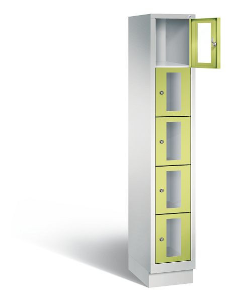C+P lockerkast Classic, H1800xB320xD500mm, kleur: lichtgrijs / virid groen, 8020A105 S10007