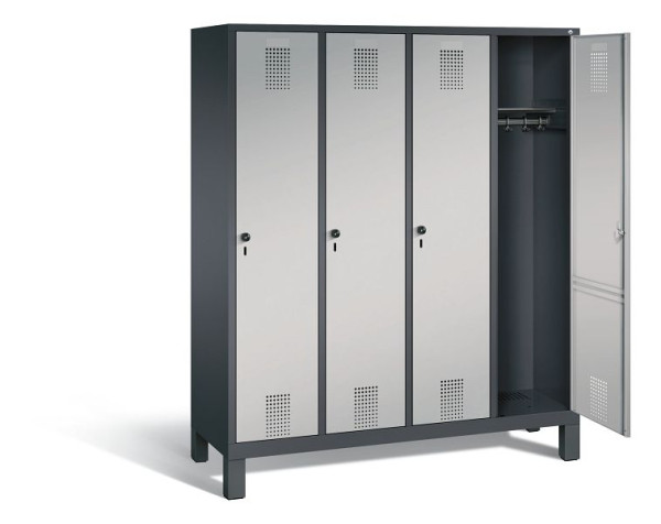 C+P garderobe Evolo, H1850xW1590xD500mm, kleur: zwart-grijs/wit aluminium, 48010-42 S10063