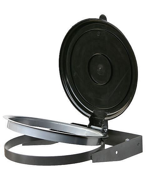Renner vuilniszakhouder voor wandmontage 70-120 L, B 365 mm x D 460 mm x H 115 mm, antraciet-ijzer mica, met zwarte kunststof deksel, 8001-30