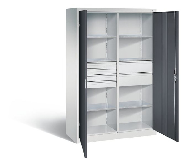 C+P Werkstattschrank mit 6 Schubladen, H1950xB1200xT500 mm, Lichtgrau/Anthrazit, 8931-30415 S10010