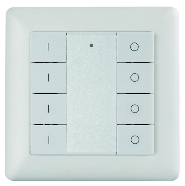 rutec Projekt draadloze wandknop 4-kanaals draadloze wandknop 4 ZONES monochroom, PHZ574